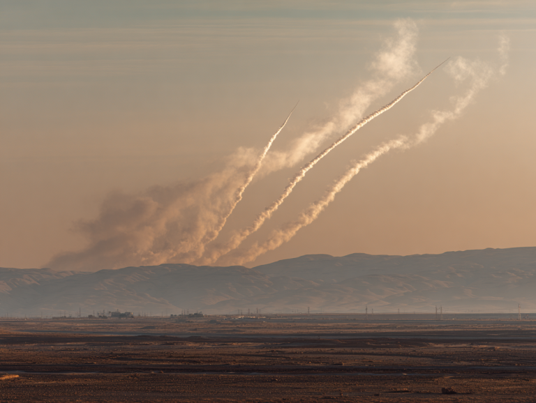 AI Rendition of Missiles over the Negev